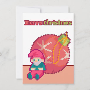 Merry Christmas Gnoom Pixel Art Holiday Card