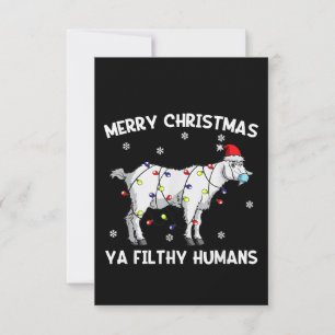 Merry Christmas Goat Face Mask Goat Santa Thank You Card