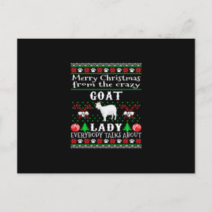 Merry Christmas Goat Lady Ugly Gift Announcement Postcard