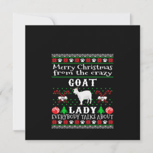 Merry Christmas Goat Lady Ugly Gift Invitation