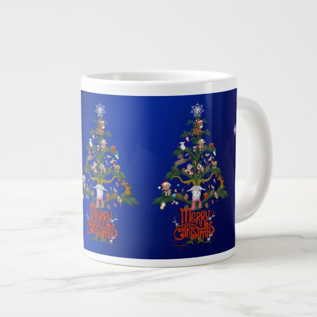 Merry Christmas GOAT LOVER"S Christmas TREE Large Coffee Mug (Front Right)
