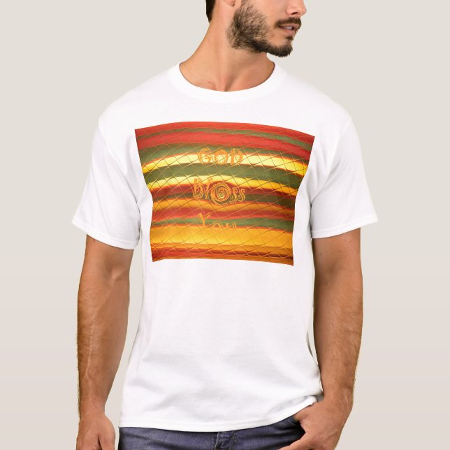 Merry Christmas God Bless You Colors Design T-Shirt (Front)