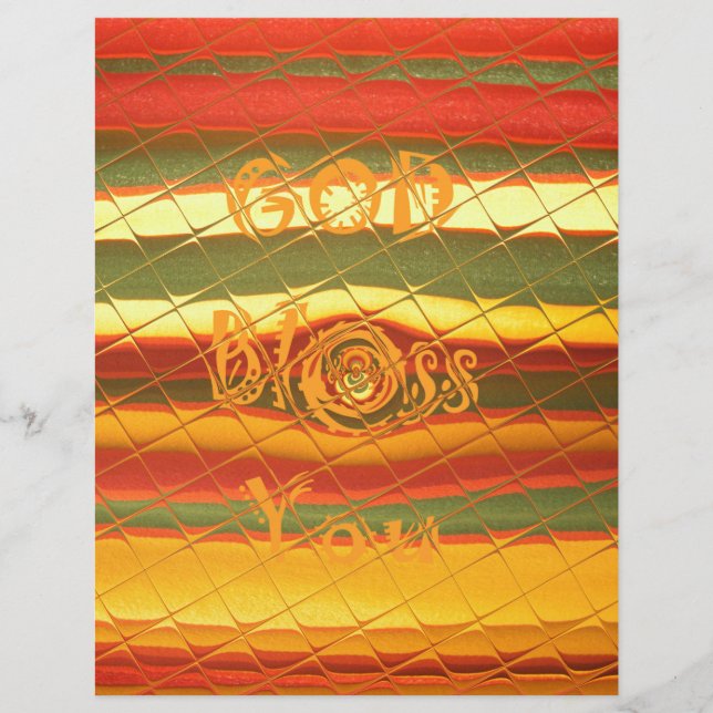Merry Christmas God Bless You Colours Design Custom Letterhead (Front)