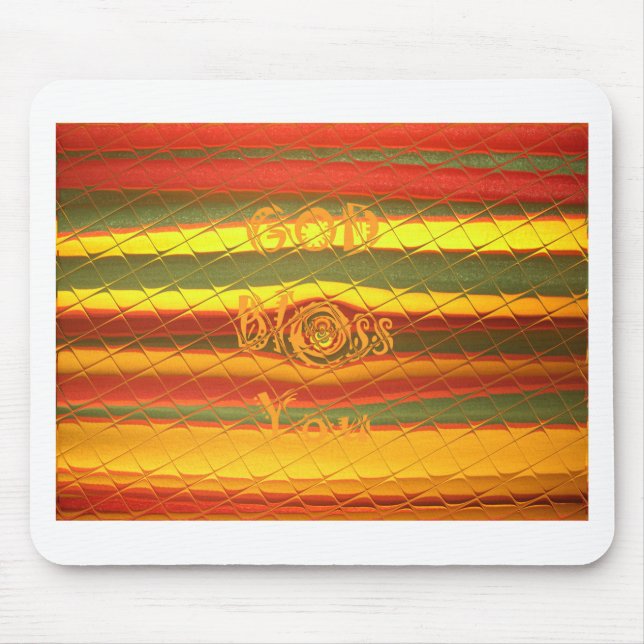 Merry Christmas God Bless You Colours Design Mouse Mat (Front)