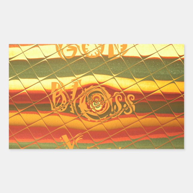 Merry Christmas God Bless You Colours Design Rectangular Sticker (Front)