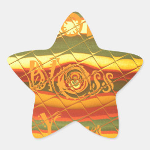 Merry Christmas God Bless You Colours Design Star Sticker