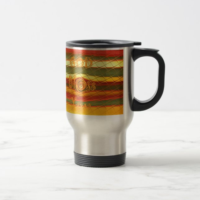 Merry Christmas God Bless You Colours Design Travel Mug (Right)