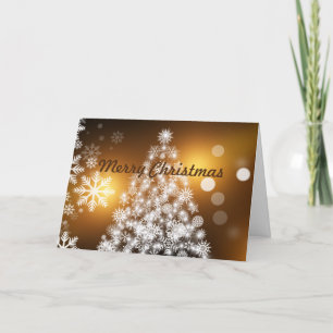Merry Christmas Gold Black Text Holiday Card