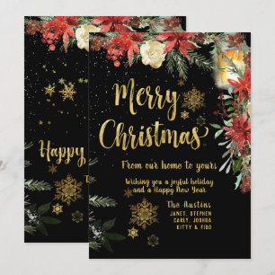 Merry Christmas Gold Calligraphy Holiday Card