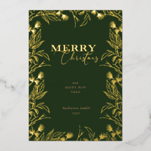 Merry Christmas gold calligraphy photo Foil Invita