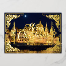 Merry Christmas gold foil, Budapest