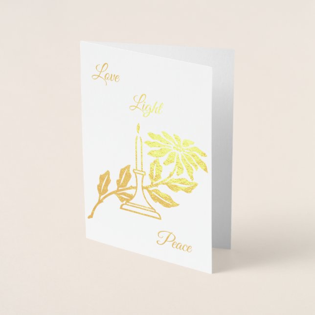 Merry Christmas Gold Foil Candlelight Foil Card (Front)