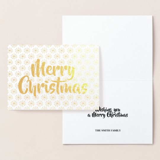 Merry Christmas Gold Foil Card | Zazzle.co.uk
