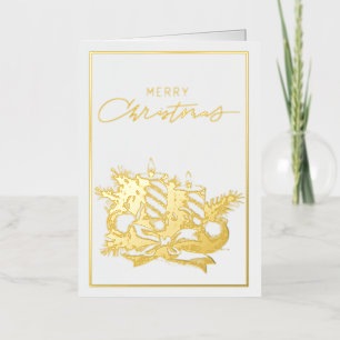 Merry Christmas Gold Foil Holiday Card