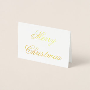 Merry Christmas Gold Foil Simple Chic Foil Card