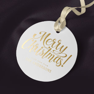 Merry Christmas Gold Foil Tag