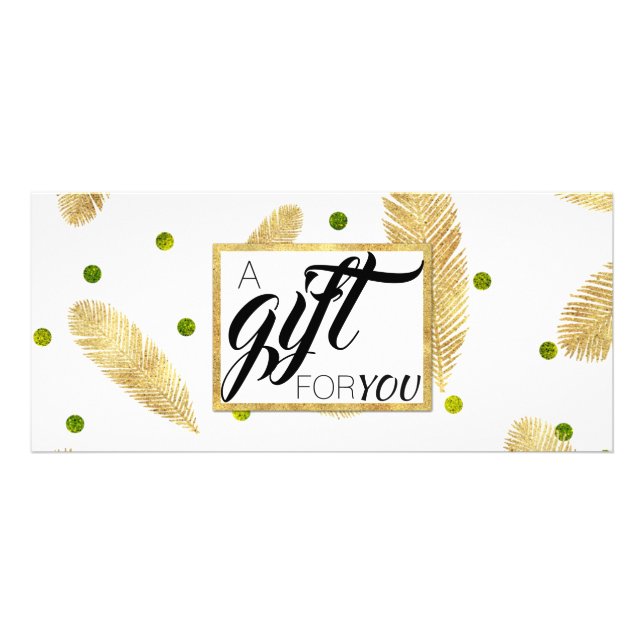 Merry Christmas Gold Glitter Fir Branche Gift Card (Front)