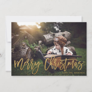 Merry Christmas Gold Glitter Script Photo