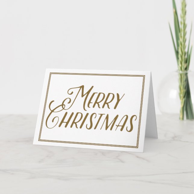 Merry Christmas Gold Minimalist Elegant Holiday (Front)