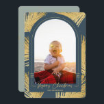 Merry Christmas Gold Palm Blue Beach Photo Holiday Card<br><div class="desc">A modern Christmas card with a traditional Merry Christmas message. Personalise with your names and favourite picture. If you need help please contact me (Maria) using the contact button below or directly at info@the52edit.com ... Happy to help!

Colour Rust terracotta 
Image by Matt Howard on Unsplash</div>