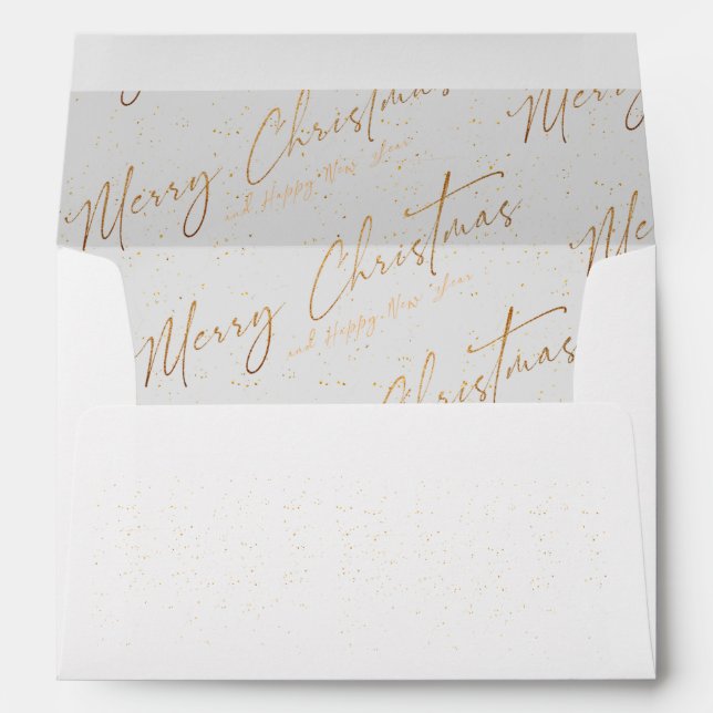  Merry Christmas Gold Script Simple Christmas Envelope (Back (Bottom))