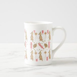 Merry Christmas Gold Trees China Mug