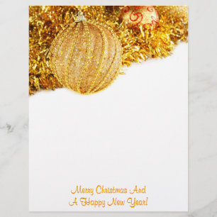 Merry Christmas Golden Letterhead