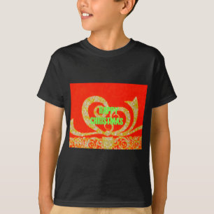 Merry Christmas Golden Red Snowflex.jpg T-Shirt