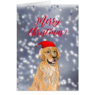 Merry christmas golden retriever Card