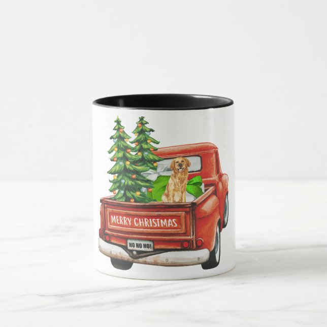 Merry Christmas Golden Retriever Dog Mug (Center)