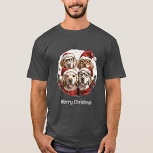 Merry Christmas Golden Retriever Dogs T-Shirt