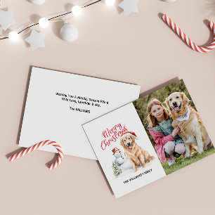 MERRY CHRISTMAS GOLDEN RETRIEVER SINGLE PHOTO HOLIDAY CARD