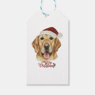 Merry Christmas Golden Retriver dog   Gift Tags