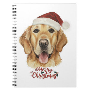 Merry Christmas Golden Retriver dog Notebook