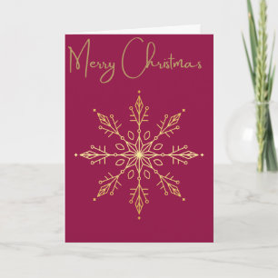 Merry Christmas, Golden Snowflake Card