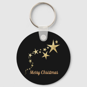 Merry Christmas, golden stars Key Ring