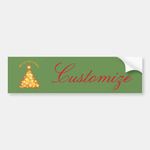Merry Christmas Golden Tree Thunder_Cove Bumper Sticker