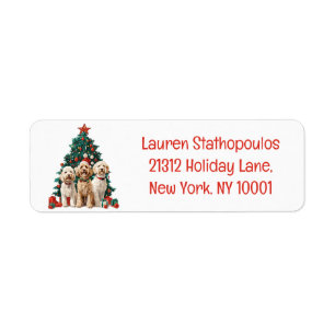 Merry Christmas Goldendoodle Dogs