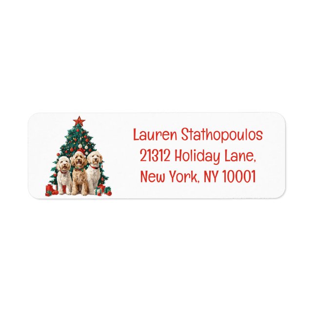 Merry Christmas Goldendoodle Dogs (Front)
