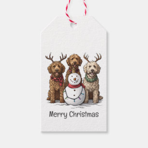 Merry Christmas Goldendoodle Dogs Gift Tags