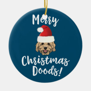 Merry Christmas Goldendoodle Funny Golden Doodle Ceramic Tree Decoration
