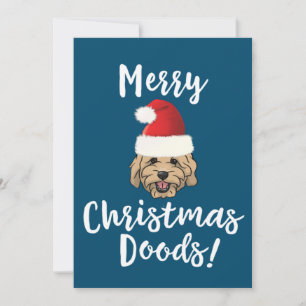 Merry Christmas Goldendoodle Funny Golden Doodle Invitation