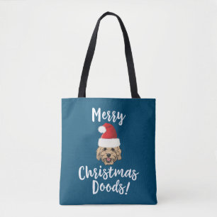 Merry Christmas Goldendoodle Funny Golden Doodle Tote Bag