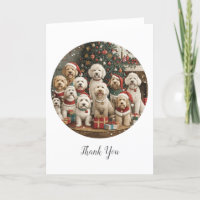Merry Christmas Goldendoodle Puppy Dogs