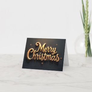 "Merry Christmas" goldene Schrift in Englisch Holiday Card