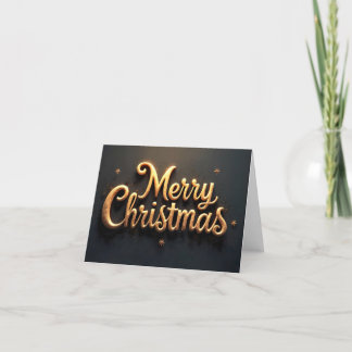 "Merry Christmas" goldene Schrift in Englisch Holiday Card