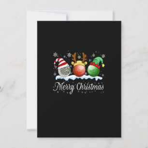 Merry Christmas Golf Ball Xmas Santa Hat Reindeer  Invitation