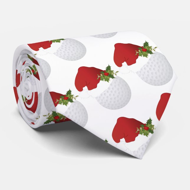 Merry Christmas Golf Design Tie (Rolled)