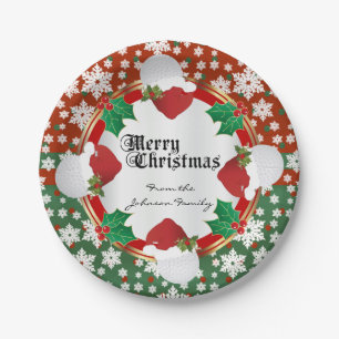 Merry Christmas Golf Lovers Paper Plate
