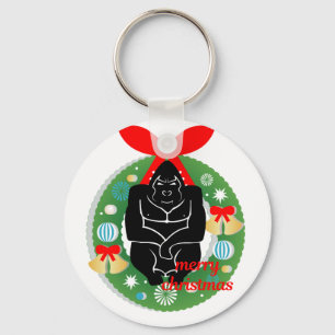 merry christmas gorilla key ring